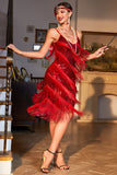 Red Roaring 20s Gatsby Fringed Flapper Dress