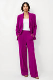 Burgundy 2 Piece Notched Lapel Women Suits with Sleeves
