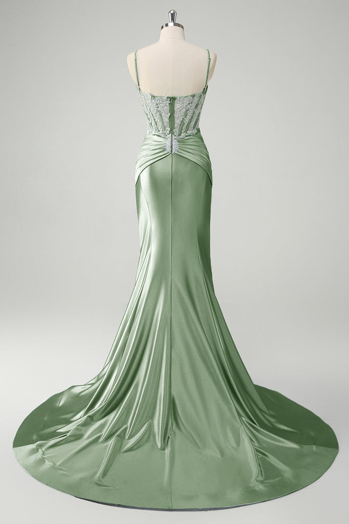 Trumpet/Mermaid Blue Straps V-Neck Prom Dress