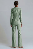 Kahki Single Breasted Nothed Lapel Women's Work Suits