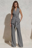 White Notched Lapel Ruched Slim Fit Long Women Suit