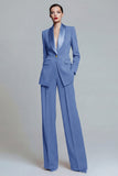 Dark Green Shawl Lapel 2 Piece Women's Work Suits with Pockets