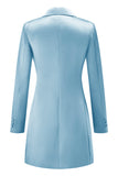 Champagne Peak Lapel Satin Midi Work Dress
