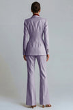 Kahki Single Breasted Nothed Lapel Women's Work Suits
