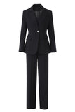 3-Piece Black One Button Women's Prom Suits
