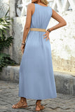 Army Green A Line Summer Dress with Belt