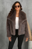 Fluffy Black Turn Lapel Faux Fur Winter Coat