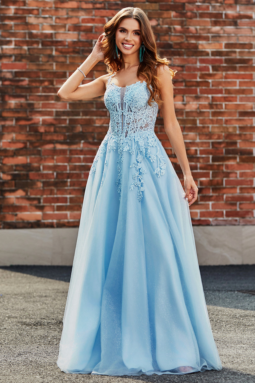 fall light blue dress WEDTREND Women Sparkly Prom Dress Light Blue A Line Sweetheart Long Evening Party Dress With Sequins, Light Blue / US18W