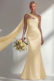 Burgundy Strapless Mermaid Satin Convertible Long Prom Dress with Streamer