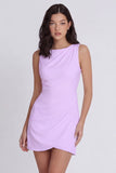 Ivory Bodycon Round Neck Ruched Mini Dress