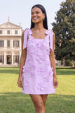 Pink Bodycon Thick Straps Homecoming Dress with 3D Flowers