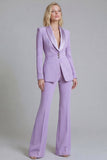 Navy Shawl Lapel 2 Piece Single Breasted Women's Work Suits
