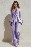 2 Piece Ivory Peak Lapel Slim Fit Women's Work Suits