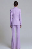 Blue Peak Lapel 2-piece One Button Women's Work Suits