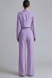 Burgundy Peak Lapel One Button 2-piece Women's Work Suits