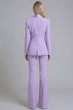 Navy Shawl Lapel 2 Piece Single Breasted Women's Work Suits