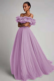 Dusty Sage Ruffled Strapless A Line Formal Dress