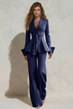 2 Piece Ivory Peak Lapel Slim Fit Women's Work Suits