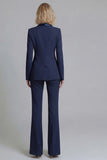 2 Piece Fresh Emerald Shawl Lapel Double Breasted Women's Work Suits