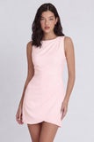 Ivory Bodycon Round Neck Ruched Mini Dress