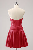 Fuchsia A-Line Sweetheart Corset Short Homecoming Dress