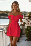 Off The Shoulder Satin Bodycon White Graduation Dress
