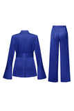 Champagne Double Breasted 2 Piece Women's Suits with Belt