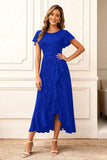 Glitter Black A Line Ruffle Holiday Party Dress with Sleeves