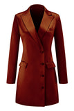 Champagne Peak Lapel Satin Midi Work Dress
