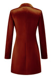 Champagne Peak Lapel Satin Midi Work Dress