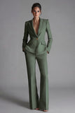 Blue Peak Lapel 2-piece One Button Women's Work Suits
