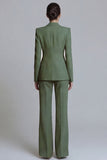 Blue Peak Lapel 2-piece One Button Women's Work Suits