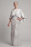 Champagne Mermaid Sequin Mother Of Bride Dress with Pockets