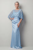 Sparkly Sequin Champagne Long Mermaid Mother of the Bride Dress with Pockets