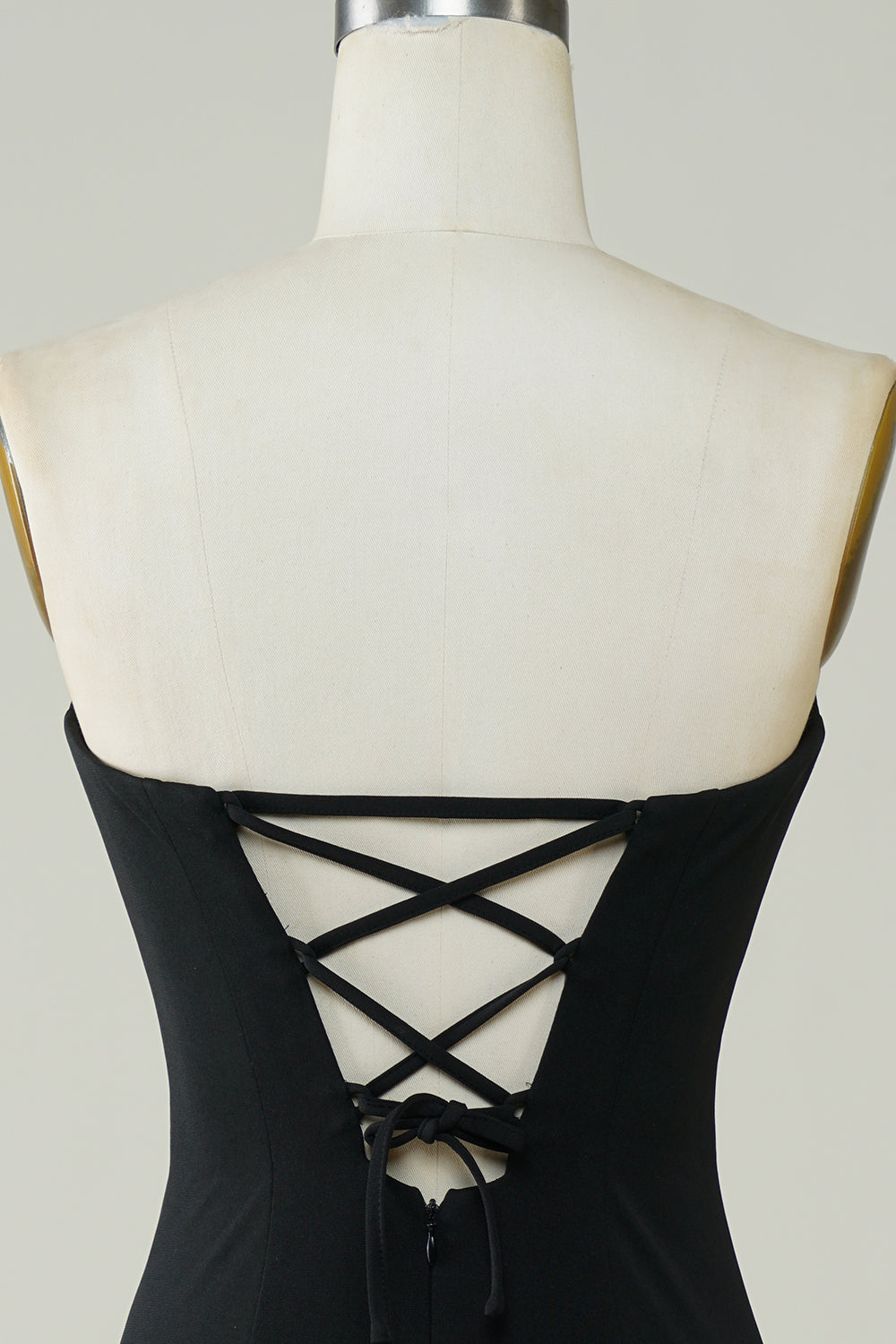 Stylish Sheath Strapless Black Short Homecoming Dress with Tassel
