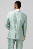 Mint Shawl Lapel 2 Piece Jacquard One Button Men's Prom Suits