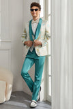 Shawl Lapel One Button Light Green 3 Piece Men's Homecoming Suits