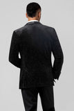 Black 3 Piece Shawl Lapel One Button Men's Wedding Suits