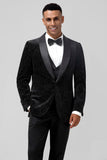 Black 3 Piece Shawl Lapel One Button Men's Wedding Suits