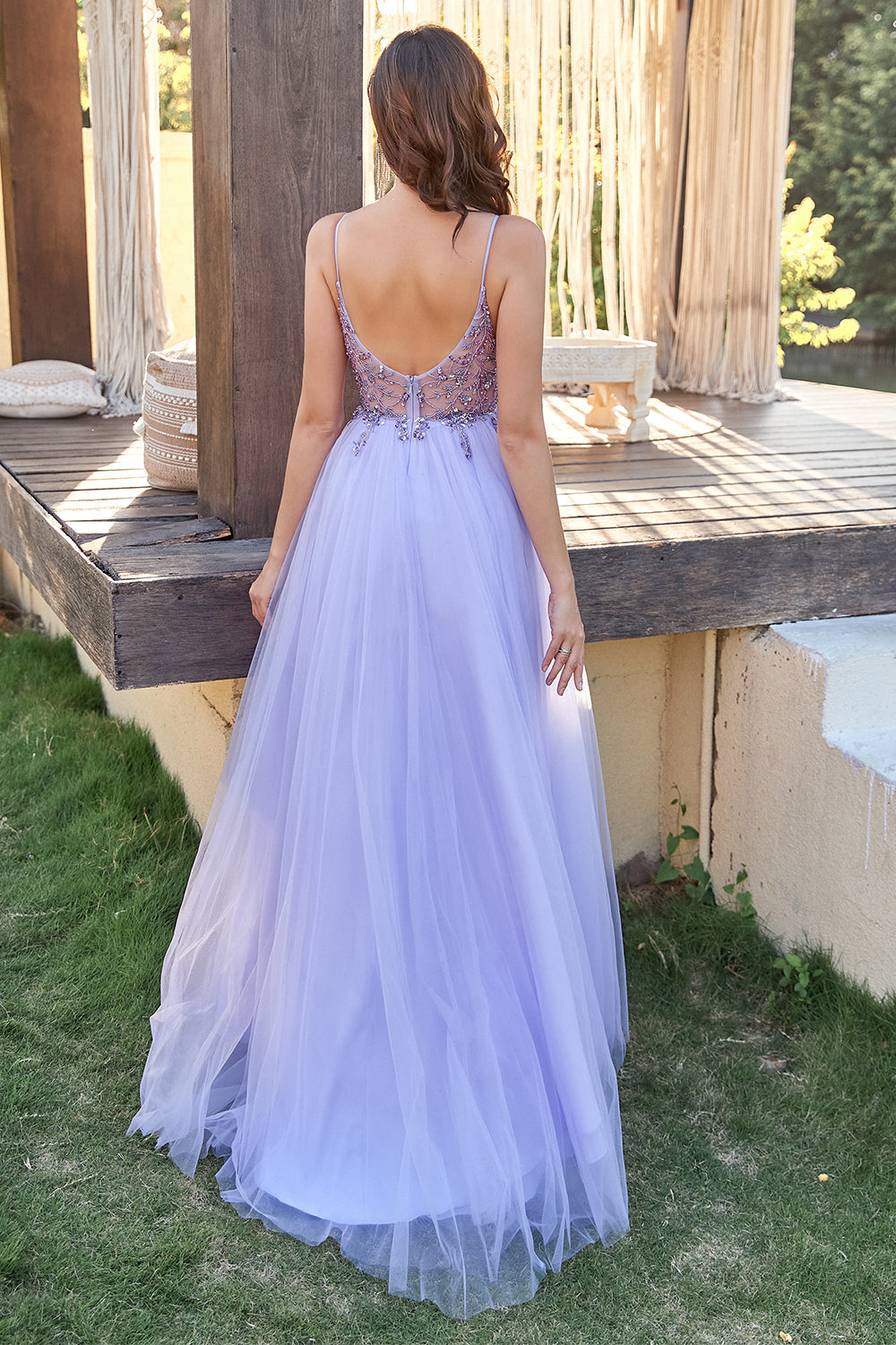 light blue beading tulle prom dress Amarra 94052 Size 8 Light Blue Beaded V Neck A Line Maxi Slit Sequin P