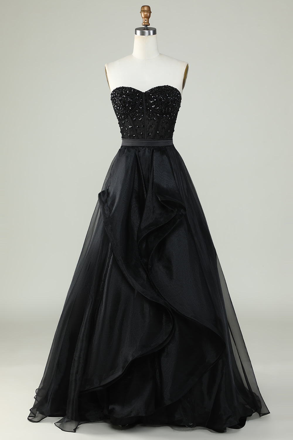 ballgown formal women's black strapless wedding dress Lace Tulle Occasion Gothic Hand Made Black Wedding Dresses Ball Gown