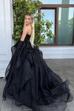 Black Strapless Ball Gown Formal Evening Dress