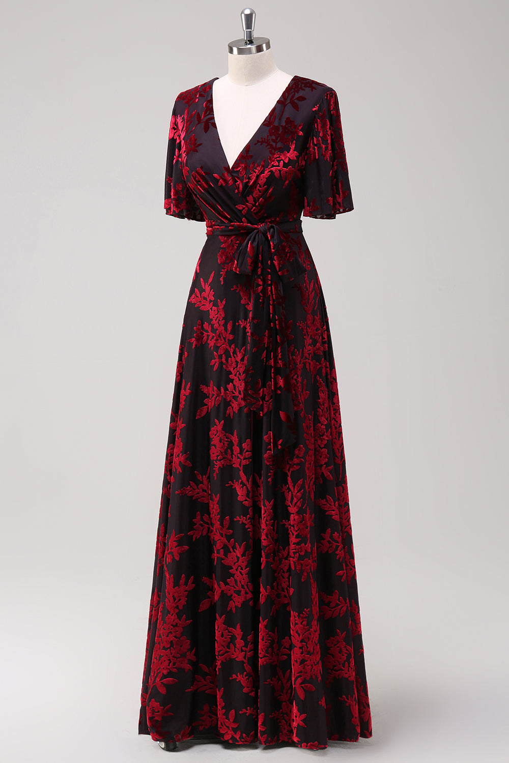 Zapaka Women Wedding Guest Dress Burnout Velvet Dark Green Floor Length Dress, Burgundy / US4 Zapaka Women Wedding Guest Dress Burnout Velvet Dark Green Floor Length Dress, Burgundy / US4