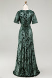 Burnout Velvet Dark Green Floor Length Dress