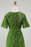 Burnout Velvet Dark Green Floor Length Dress