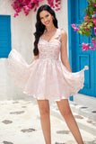 Blue A Line Spaghetti Straps Homecoming Dress