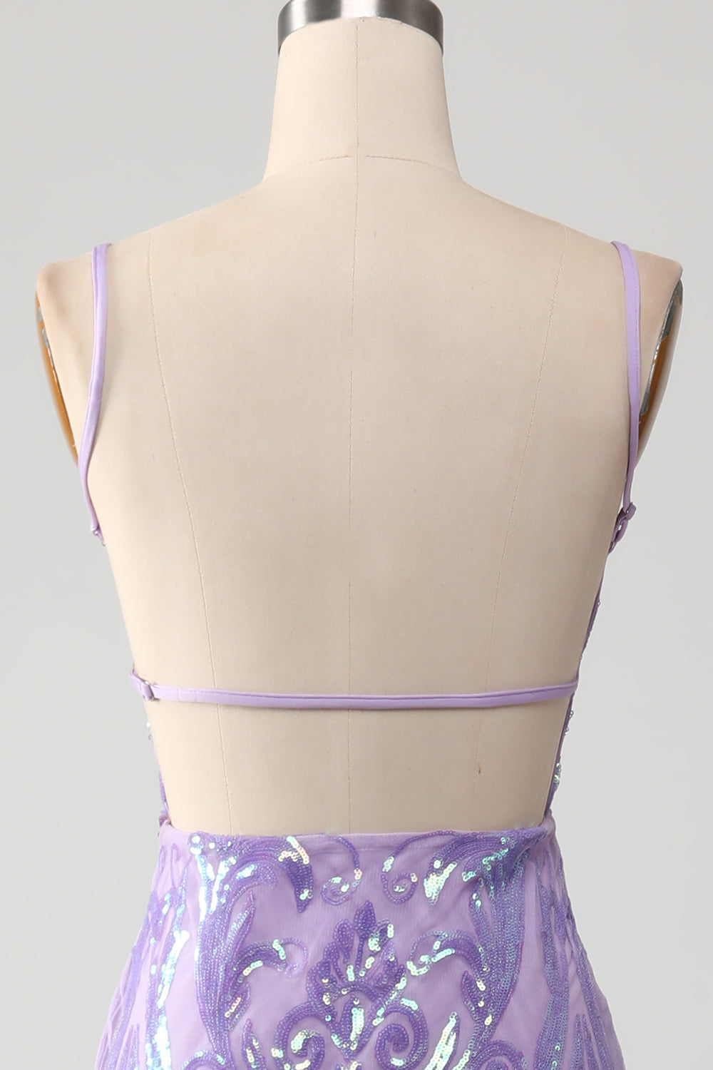 Zapaka Women Light Purple Prom Dress with Sequins Sparkly Backless Party Dress, Lilac / US2 Zapaka Women Light Purple Prom Dress with Sequins Sparkly Backless Party Dress, Lilac / US2
