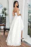 White High Low Flower Sweetheart Graduation Party Dress
