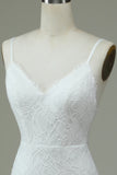 Ivory Mermaid Lace Backless Wedding Dress