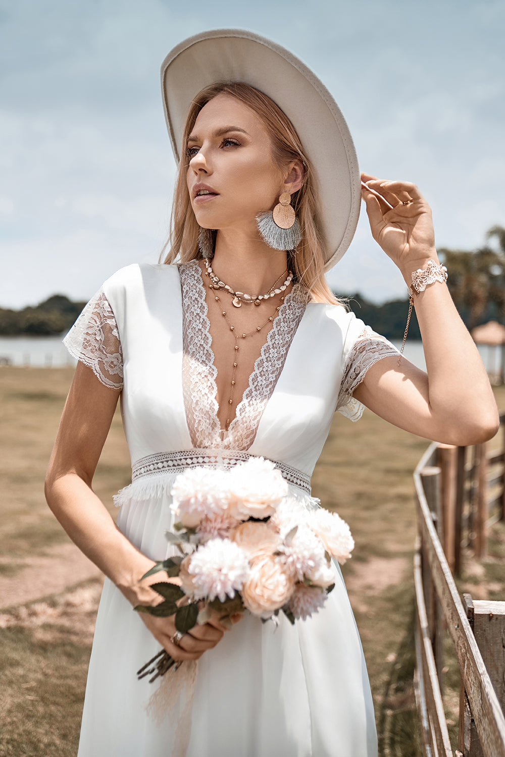 boho engagement dress Wedding Dress: Raw Cotton Smock Maxi Gown - Savita Alexandria boho wedding dress -